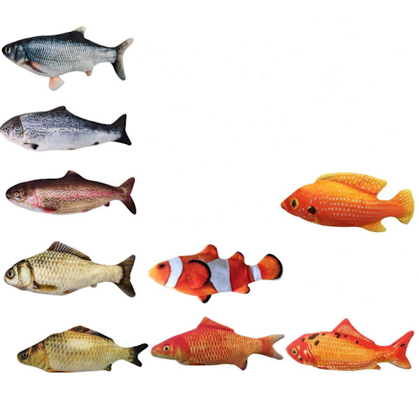 Katt Leke Bevegelig Fisk Oransje Oransje