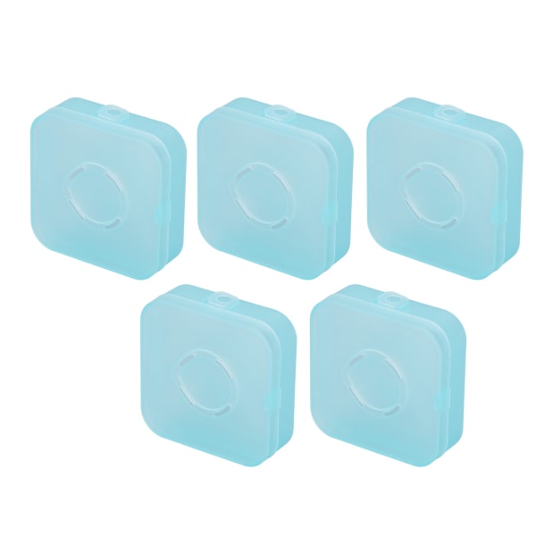 5 stk Lille plastikboks gennemsigtig blå multifunktionel støvforebyggende klar beholder til kunsthåndværk perlesmykker