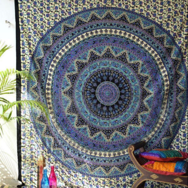 Väggbonad Mandala Hippie Sängöverkast Sjal Yogamattor B