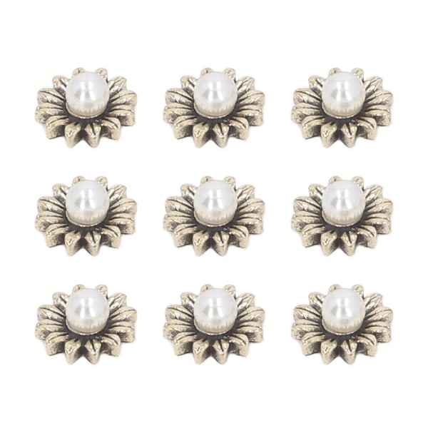 set st Nail art falska konstgjorda pärlor Blomformade manikyr dekorativa prydnader för nagelsalongen