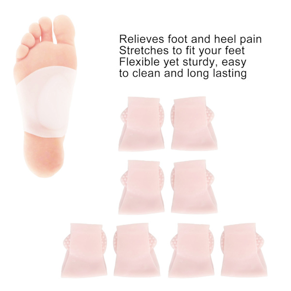 3 Par Stöd för Fotvalv i Gel - Mjuka Gel-Hylsor för Stöd vid Plantar Fasciit, Stöd för Plattfot