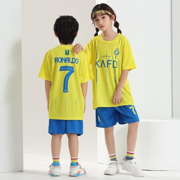Fotbollskläder set för barn storlek 7, Ronaldo storlek 10, Messi M 16 (95-105cm)