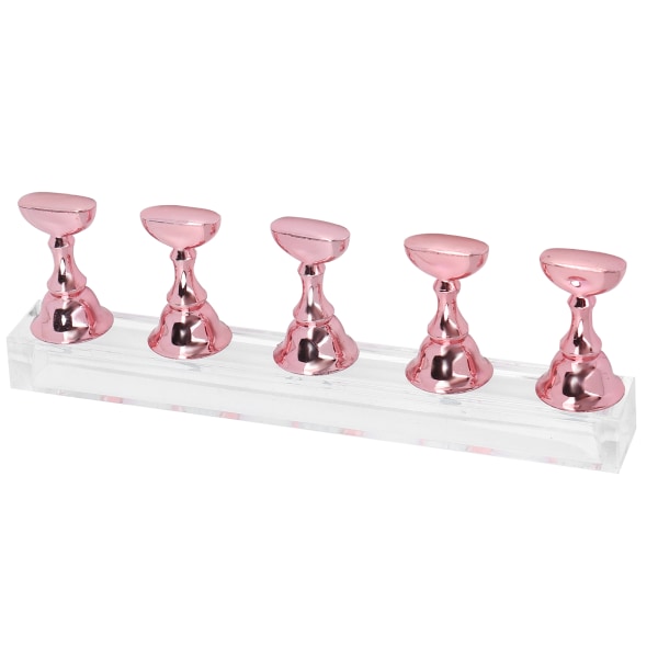 Neglekunst Display Øvelsesstativ Magnetisk Negle Fingernegl Tip Holder Manicure Sæt Værktøj Rose Pink