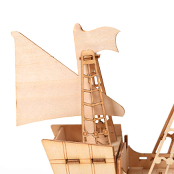3D Trä DIY Segelfartyg Leksakspussel Montering Modell Skrivbordsdekoration för Barn