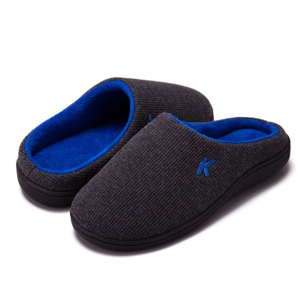 Långsam återhämtning Gel Minnesskum Sedex Steg-Resistent TPR Komplex Bomulls Tofflor Dark Gray-Blue M(40-41)