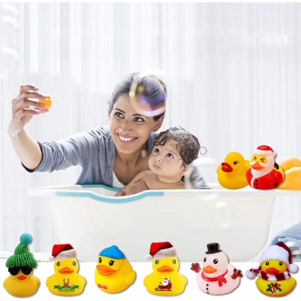 Rubber Duck Adventskalender 2023 Julkalender med 24st Ducks Toy Adventskalendrar för barn A