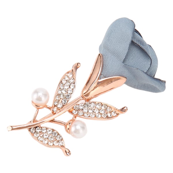 Brosch för kvinnor Blå Ros Strass Retro Elegant Stil Kristallbrosch för Fest Bröllop Födelsedag