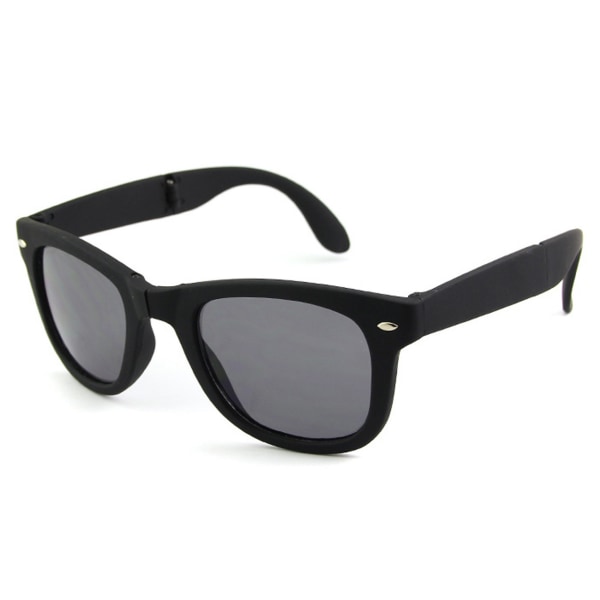 Foldbare Sorte Wayfarer Solbriller + Senil Snøre Sort