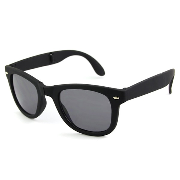 Vikbara Svarta Wayfarer Solglasögon + Senil Snodd Svart