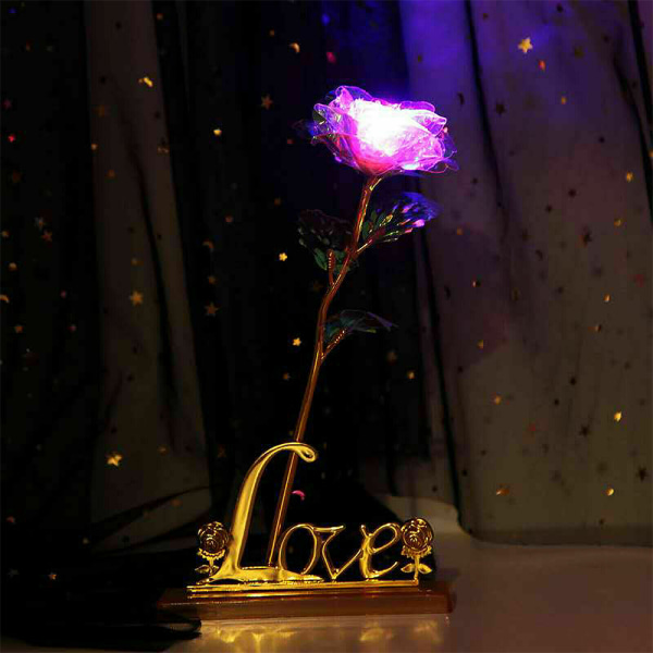 Alla hjärtans dag kreativ gåva 24K folieguld Rose Forever Love