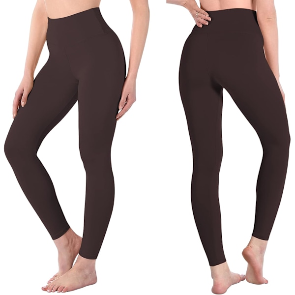 Fleecefôrede Leggings for Kvinner, Myke Elastiske Ugjennomsiktige Leggings med Magekontroll, Termiske Varme Tykke Yogabukser til Vinter S-M