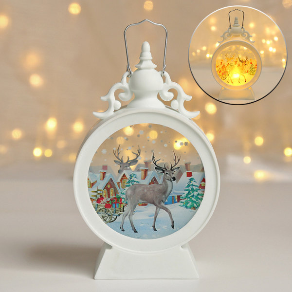 Julepynt Stormlykt LED Retro Bærbar Lampe Julegaver Belysning Sceneoppsett Ornamenter F