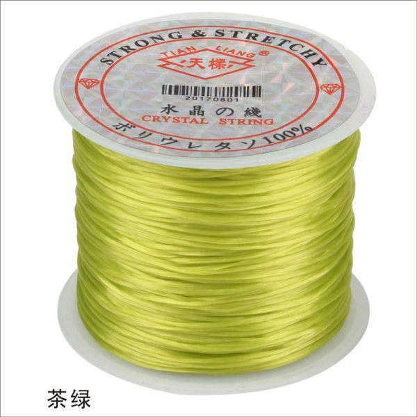Värillinen elastinen lanka, kristallilanka, helmilanka, rannekorun lanka, -60 metrin kudottu rannekoru DIY Tea green