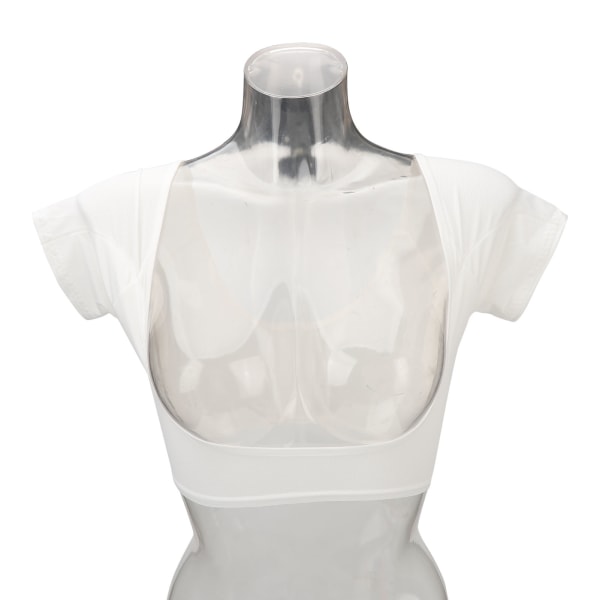 Underarm svettevest pustende myk hurtigtørkende armhule svetteputer skjorte for kvinner jenter dame hvit L