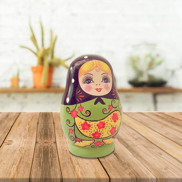 5 stk Russiske Nesting Dolls Traditionelle Træ Håndlavet Malet Legetøjsdukke Gavelegetøj