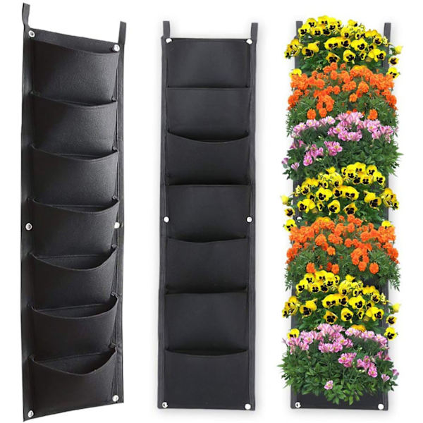 Vertikal växtvägg i filt Växtpåse Feltodlingspåse svart 30*100cm