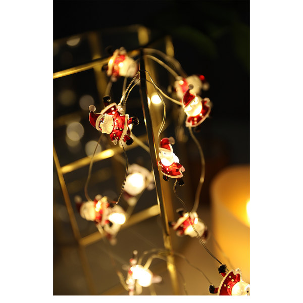 Julepynt Festoon Lampe Santa Claus Snemand Træbelysning Kæde E 2 M 20 led