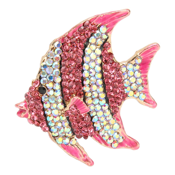 Kvinnor Glittrande Brosch Legering Clownfisk Form Strass Stark Hårdhet Säker Metall Pin Rosa