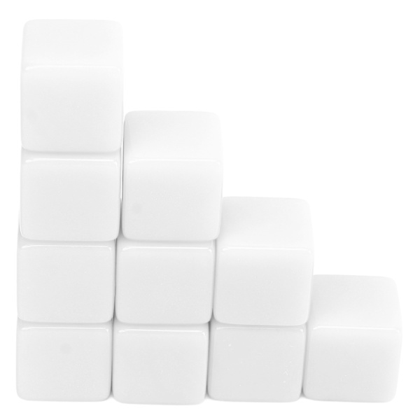 30 stk 16mm Terninger Sæt Seks-Sidede Blanke Terninger Skriv På Kuber Spil til Matematik Undervisning Uddannelse Hvid