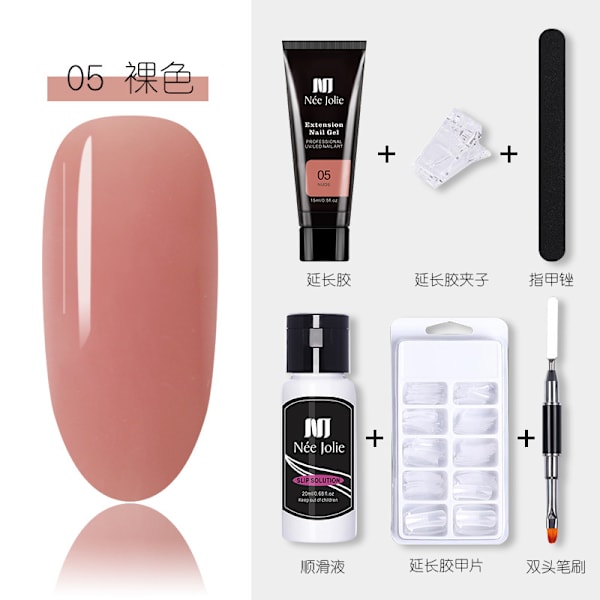 6-pack nagelgel-färgset nagelset polygel-set #05