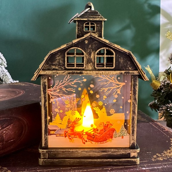 Juldekorationer Retro Bärbar Liten Nattlampa Led Prydnader Julgransprydnader White-Snowman
