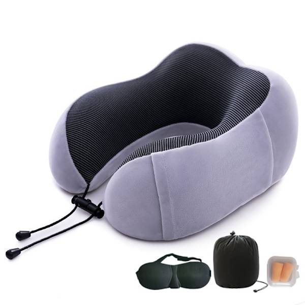 Hukommelsesskum U-formet Pute Reise Nakkepute Beskyttelse Nakkepute Langsom Tilbakegang Beskyttelse Nakkepute Gray 30*25cm