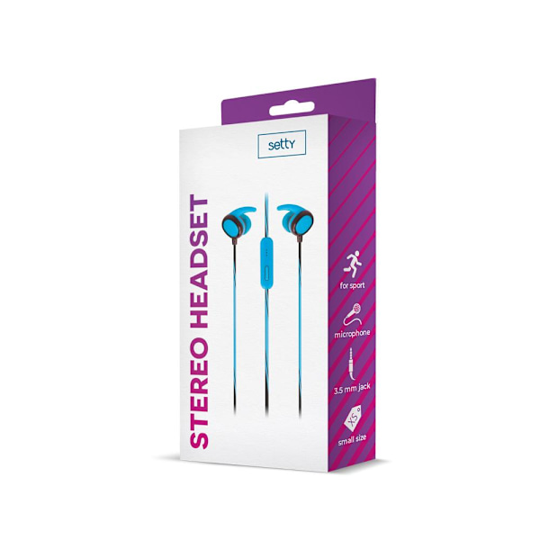 Setty In-Ear urheilukuulokkeet/kuulokemikrofoni - 3,5 mm - Musta sininen