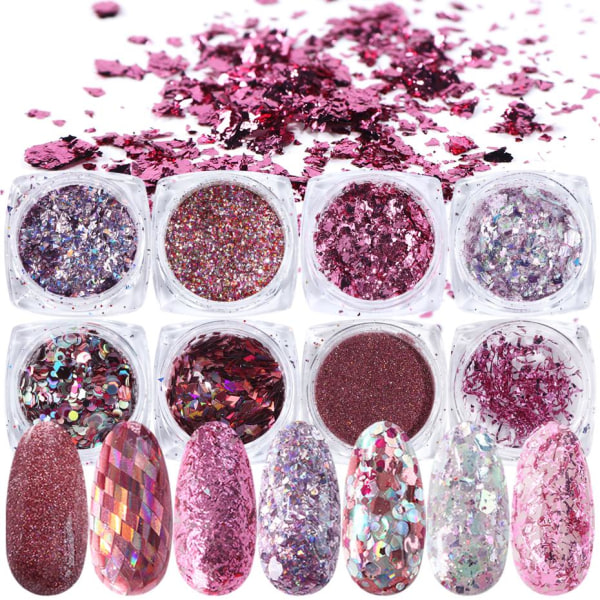 8pcs nail glitter glitter, Nail decorations