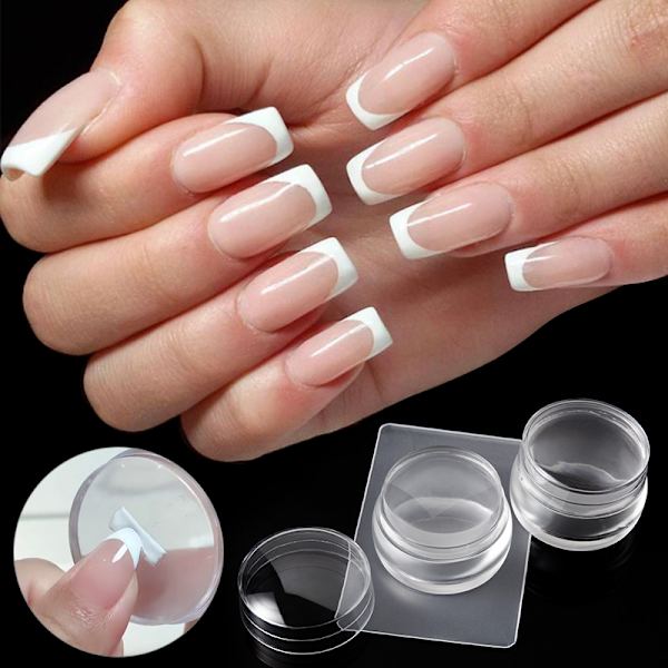Stämpelskrapa för nagelkonst, stämpelhuva i transparent silikon