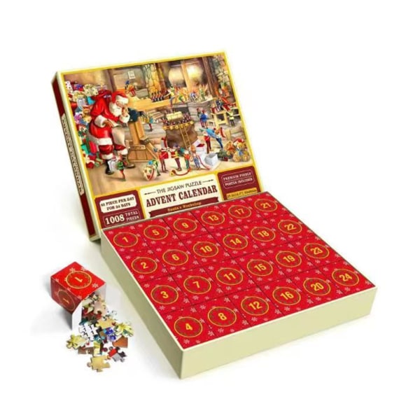 Joulukalenteri-palapeli Blind Box 24 Pientä Laatikkoa 1000 Palaa Aikuisten Blind Box Advent Paper Puzzle D