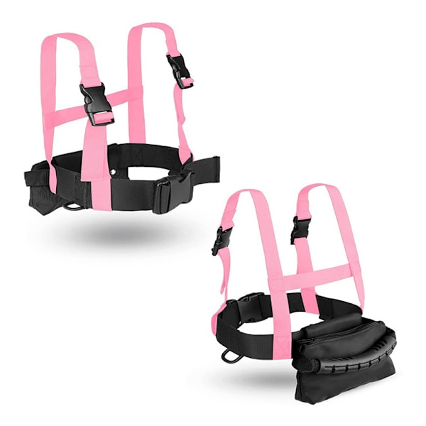 Ski Sele, Snowboard Træningsline Sæde Sele Skøjter Kit med Ski Sikkerhed Anti-faldtov, Velegnet til 3-16 År Black (with Bag)