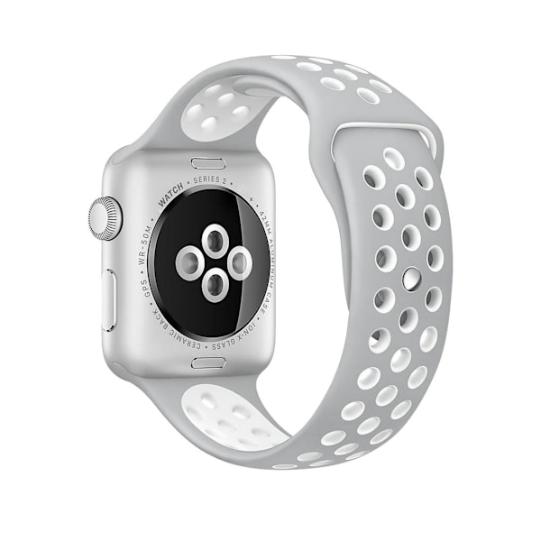 Apple Watch 42/44 mm:lle L-kokoinen silikoninen urheiluranneke, harmaa