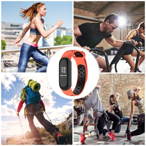 Silikonklokkearmbånd Fitness Sportserstatningsbånd Komfortable Slitesterke Tofarget Klokkearmbånd Kompatibelt for Mi Band 5