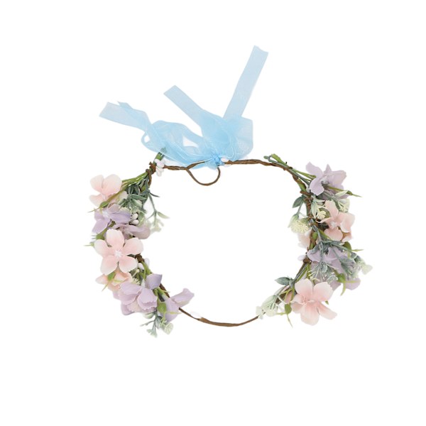 Blomsterhodeband Justerbar Elegant Utseende Utsøkt Håndverk Blomsterkrans Krone for Bryllup Fest Festivaler
