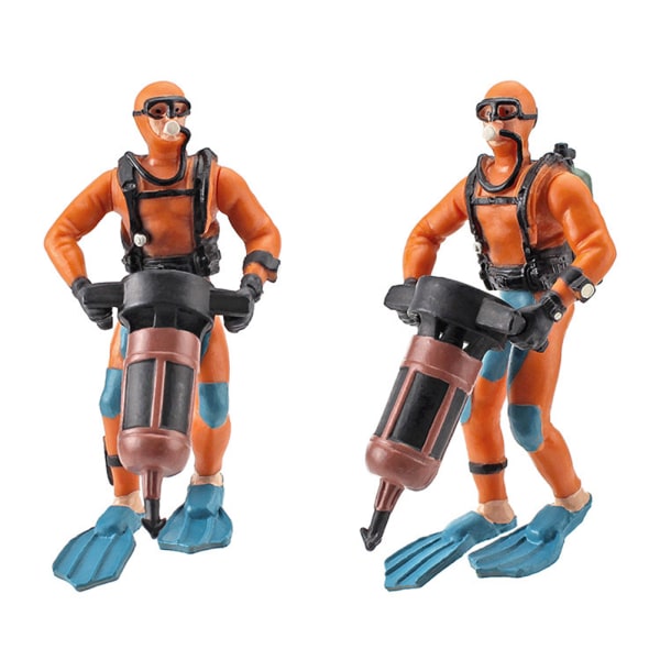 4 st Mini Dykfiguriner Modell Simulerad Undervattenäventyr Dykare Figur Lekset för Scenlayout Bordsprydnader