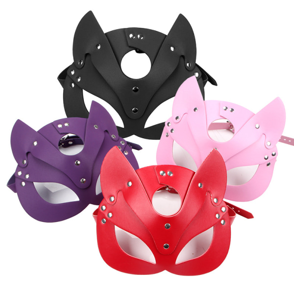 Ögonmask i rävläder Rosa