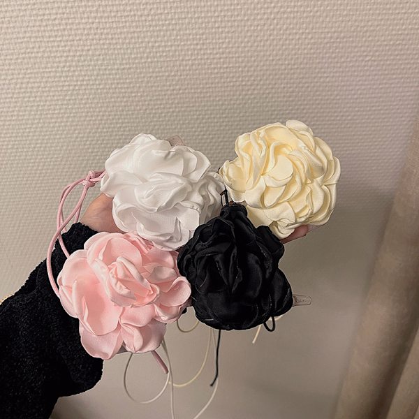 Blomsterkjede Retro Stilig Stor Blomsterkrage Klassisk Stil Black