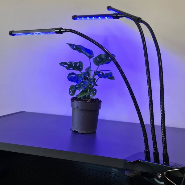 Justerbar vækstlampe - LED, Timer Sort black