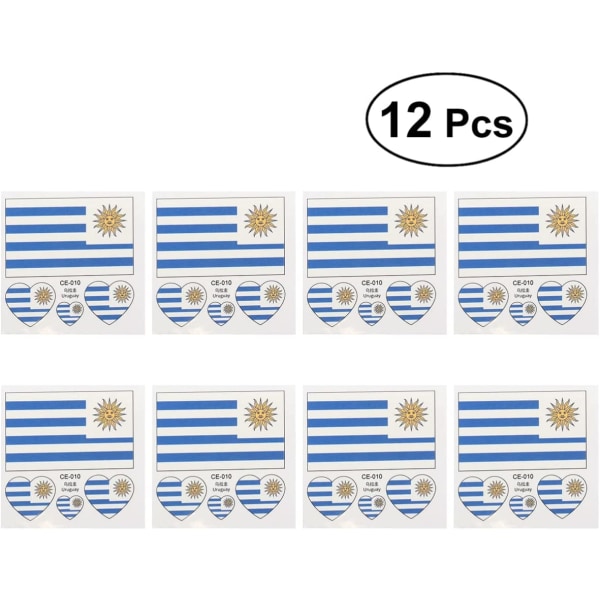 12 stk. VM 2022 Land Flag Match Stickers