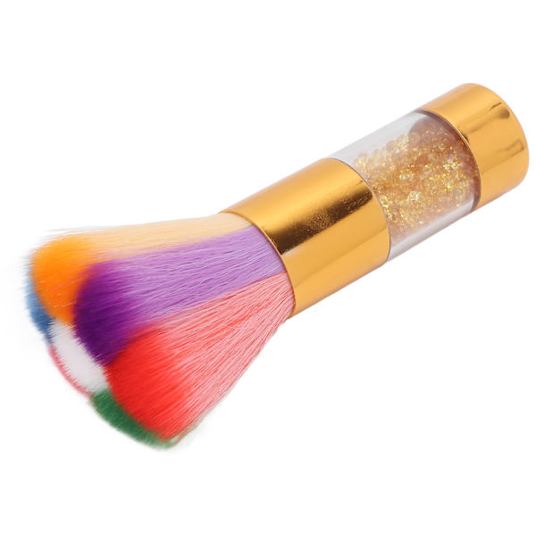 Bærbar Enkelt Farverig Makeupbørste Fluffy Blushbørste Neglekunst Støv Rengøringsbørste Guld
