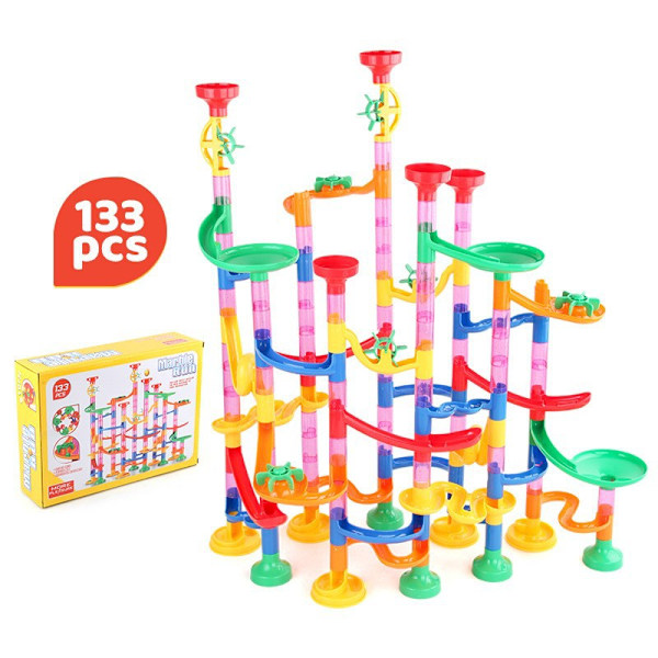 Kulabana Stor Partikel Glidkula Byggklossar Pussel Monteringsskena Byggklossar Leksaker 133pcs-B