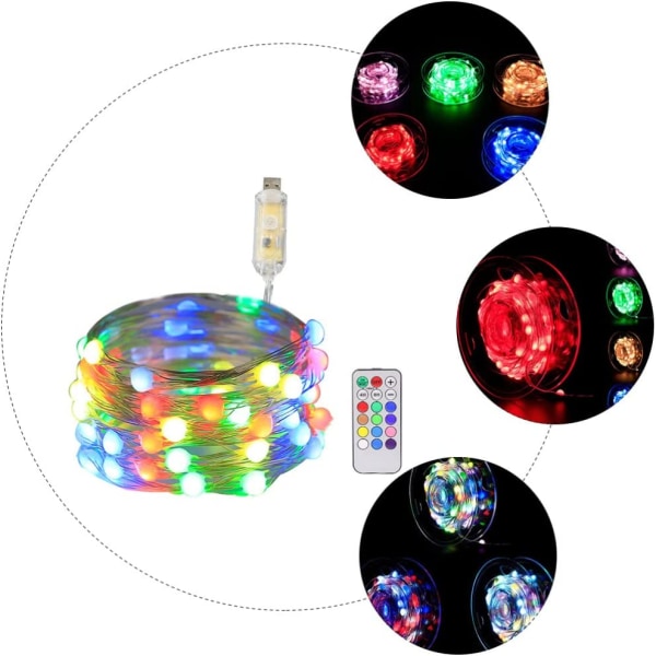 RGB USB Jul Dekorative LED Lyslenke Juletre Pynt