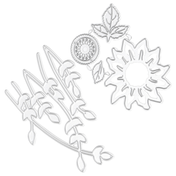 Metalliska Stansformar Solros Metall Prägling Stansform Set Die Cuts för Korttillverkning Scrapbooking DIY Kort