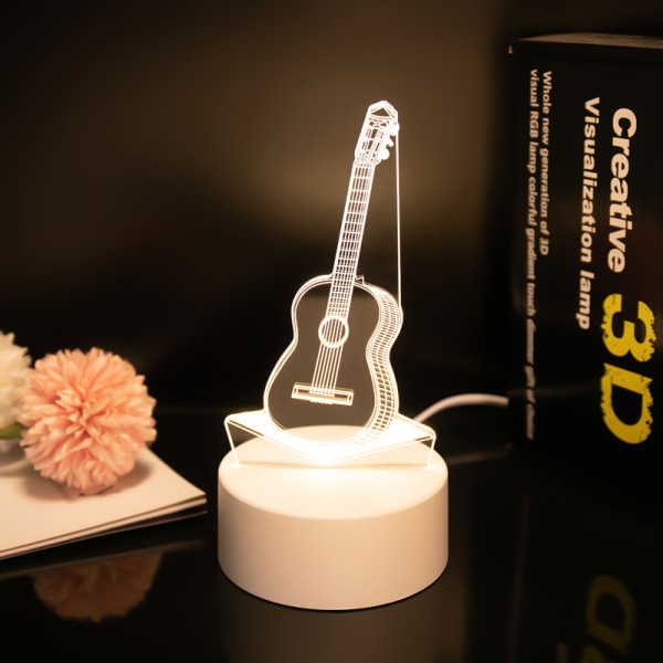 3D Liten Nattlampa Creative Touch Akryl Bordslampa Sängbord Ambiance Ljus Aktivitetspresent Santa Claus