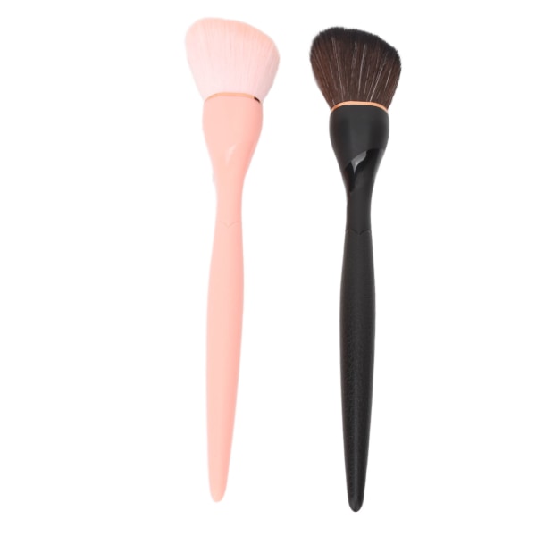 2 STK vinklet konturbørste sort pink kunstfiber Nøjagtig farvning Blød børstehår makeup børstesæt