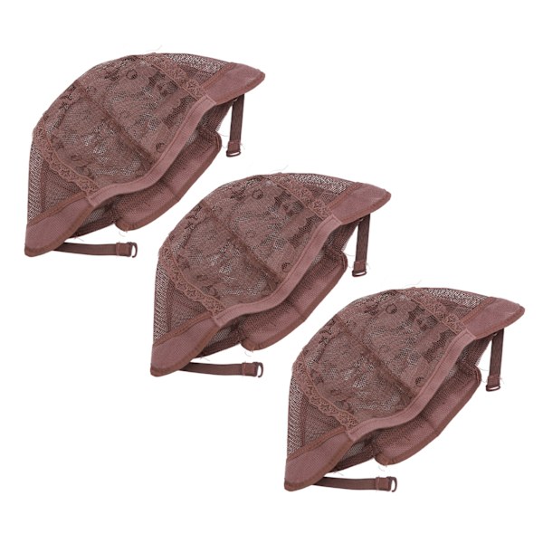 3-pack Stretchade Peruknät, Andningsbart Nylonnät, Hatt för Cosplay, Makeup, Kostymer
