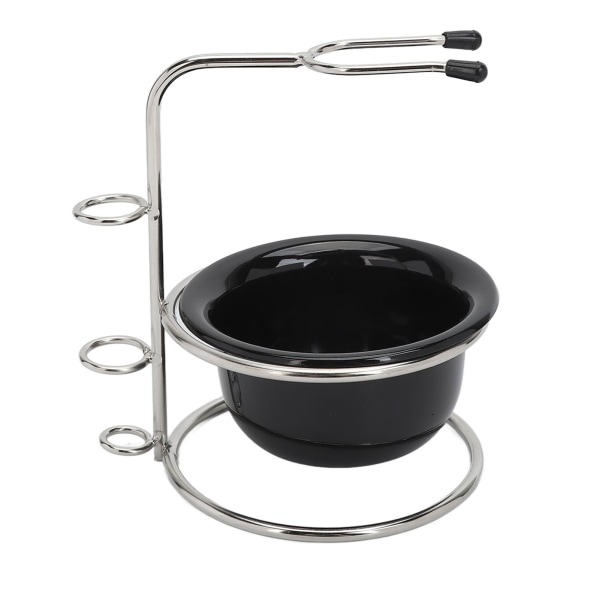 Barberhøvelstativ, robust, stabilt, stilig utseende, rustfritt, bærbart, skål for barberskum til herrer, for frisørsalong, hotell, hjem