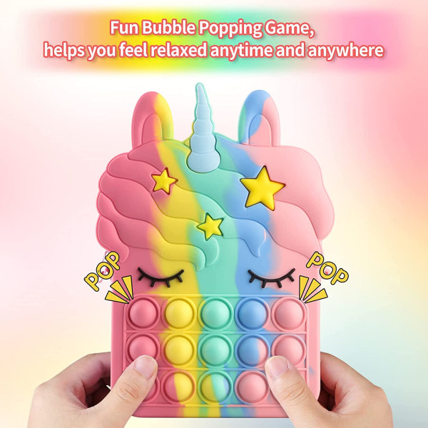 Pop-it Regnbue Unicorn Veske for Jenter unicorn