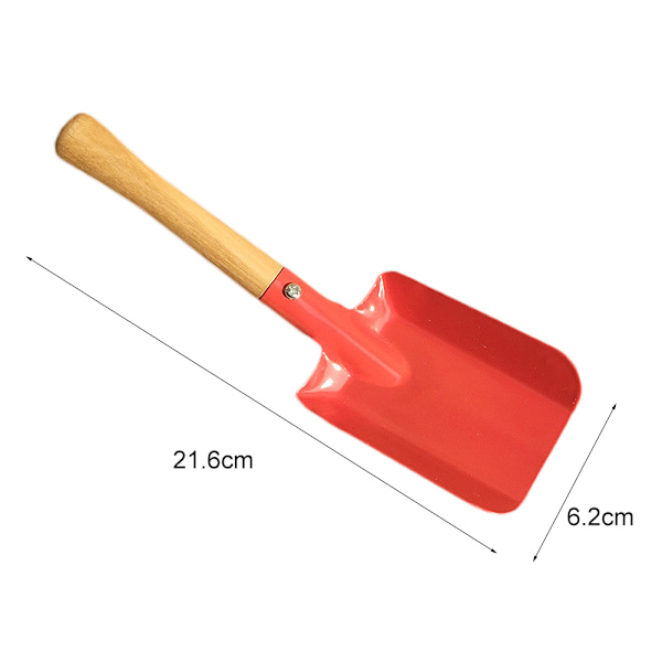 3 stk. Hage Spade Verktøy Levende Farge Hardved Håndtak Sand Strand Spade Leke for Sandkasse Bakgård