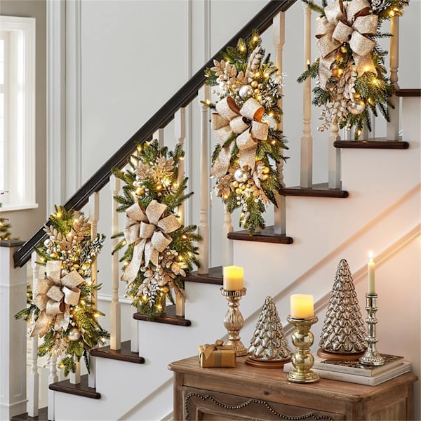 Julepynt til trappen - Nordisk stil, dekorative ornamenter, julepynt til hjemmet A 45*20